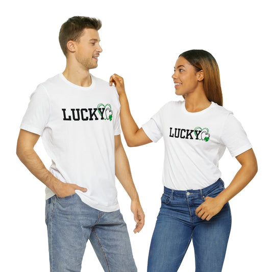 Lucky Heart Shamrock Unisex Jersey Short Sleeve Tee