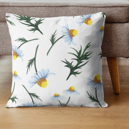 Daisy Floral Spun Polyester Square Pillow