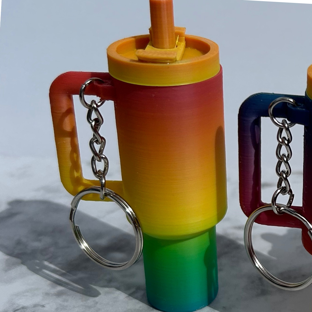 Rainbow Tumbler Keychain