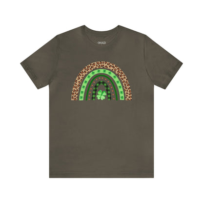 Green Lepard Rainbow St. Patrick's Day Unisex Jersey Short Sleeve Tee