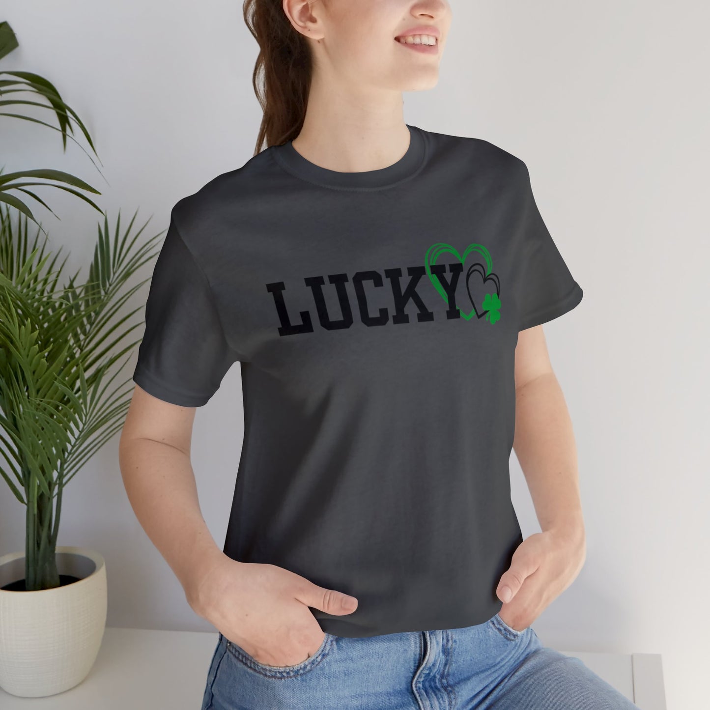 Lucky Heart Shamrock Unisex Jersey Short Sleeve Tee