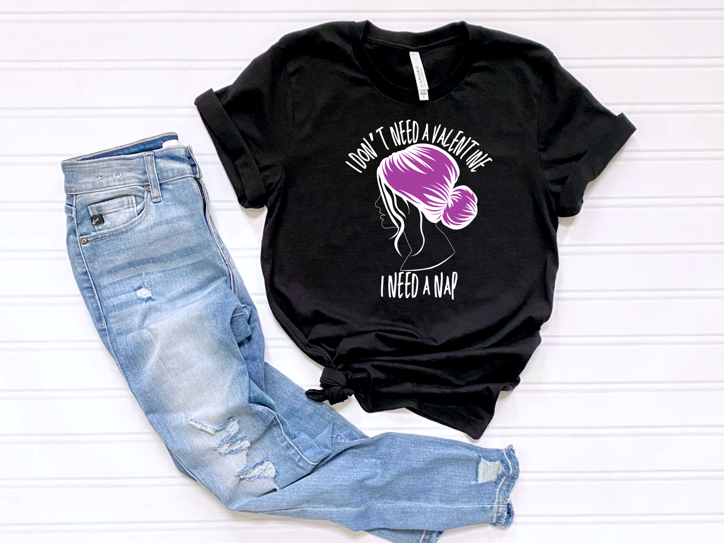 I Don't Need a Valentine I Need a Nap | Valentine's Day | Unisex Jersey Short Sleeve Tee