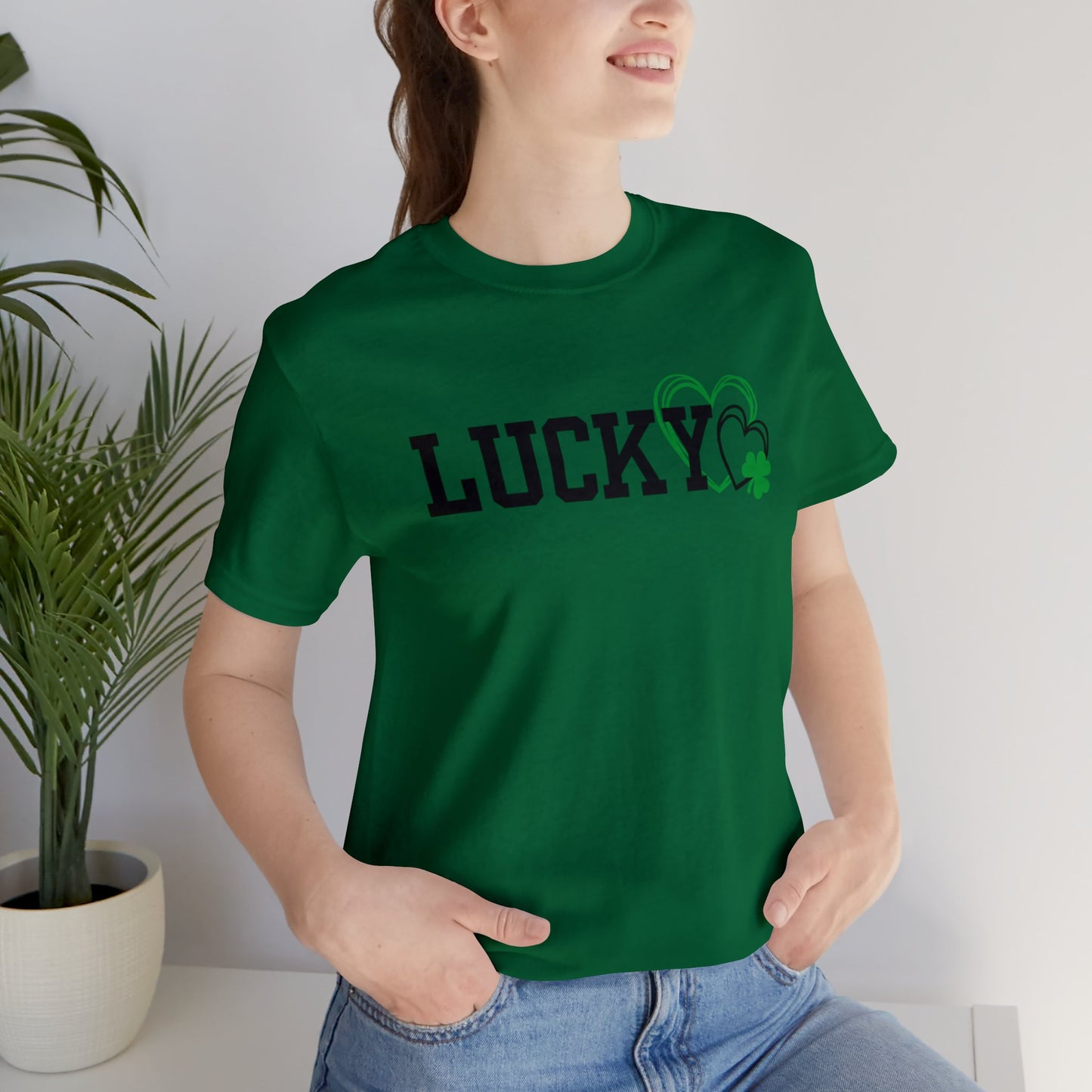 Lucky Heart Shamrock Unisex Jersey Short Sleeve Tee