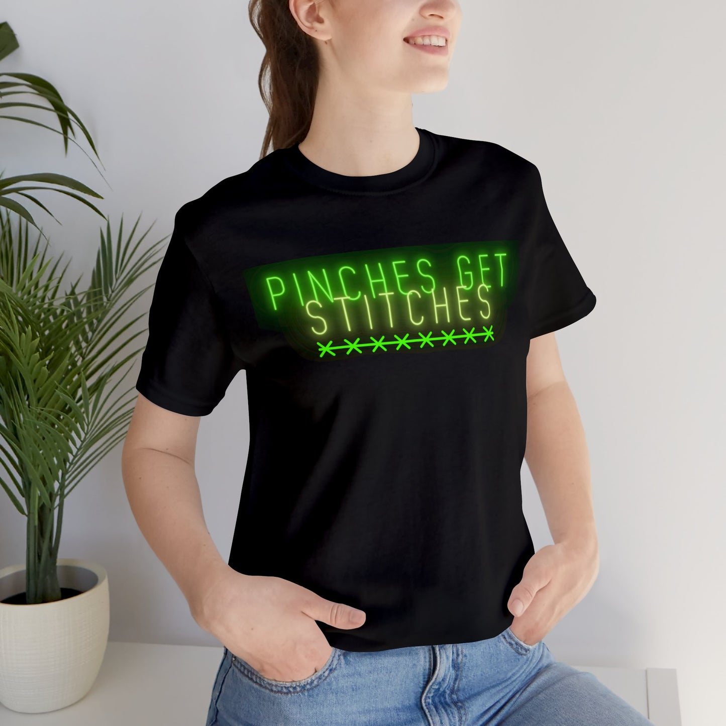 Pinches Get Stitches Unisex Jersey Short Sleeve Tee