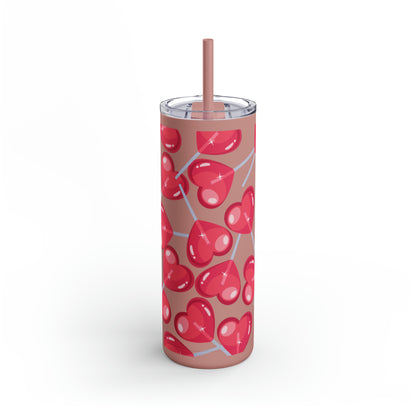 Heart Sucker Tumbler | Valentine's Day | Maars Maker Skinny Matte Tumbler, 20oz