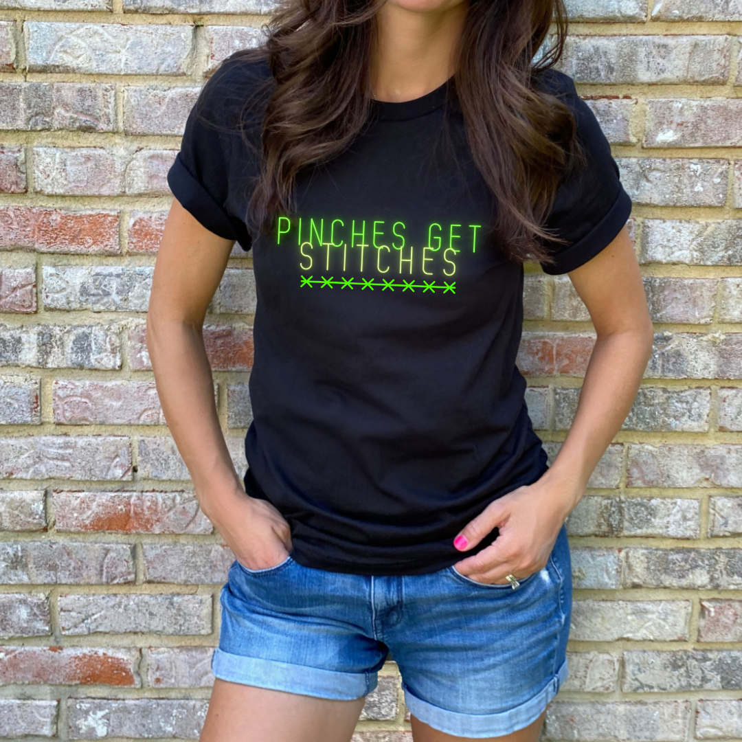 Pinches Get Stitches Unisex Jersey Short Sleeve Tee