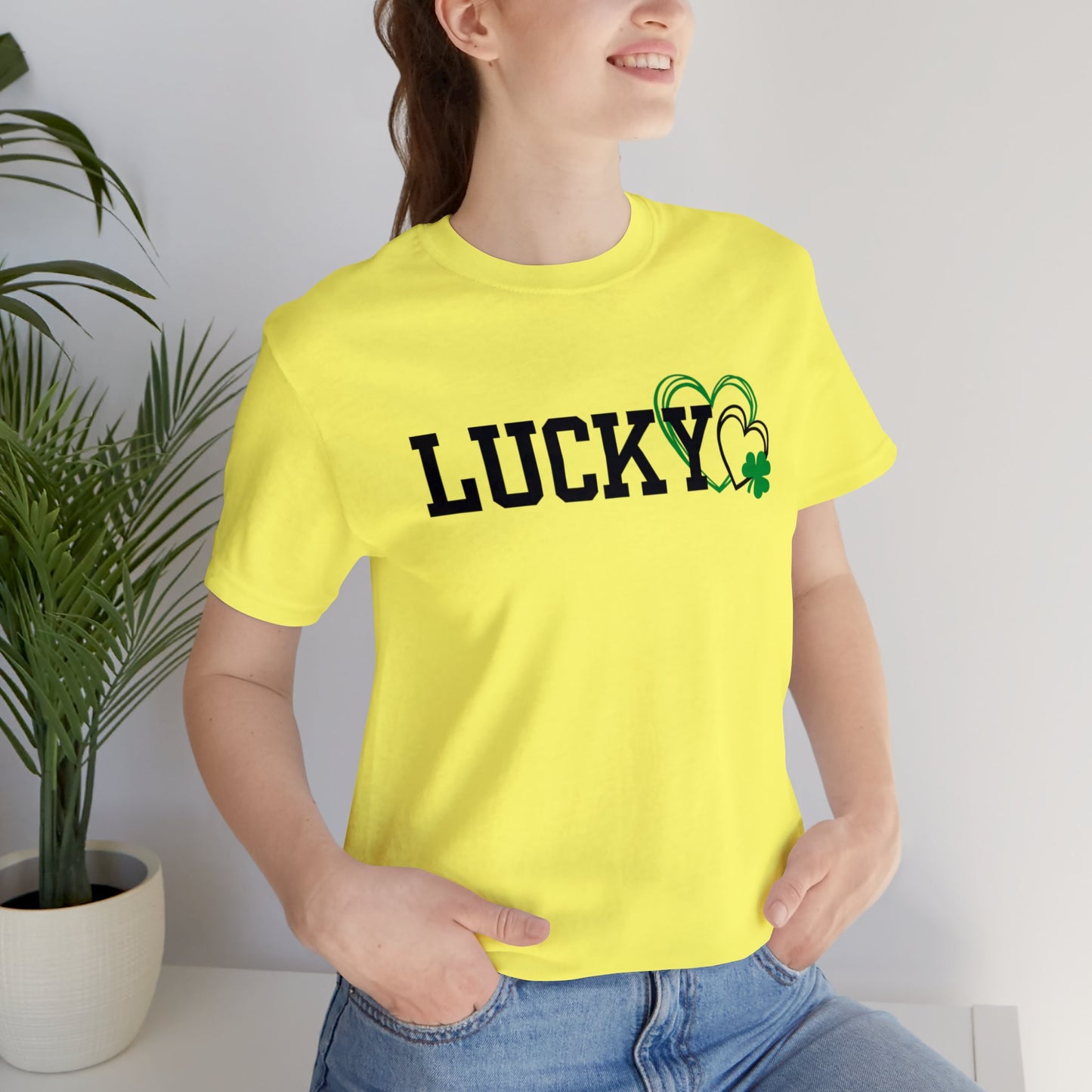 Lucky Heart Shamrock Unisex Jersey Short Sleeve Tee