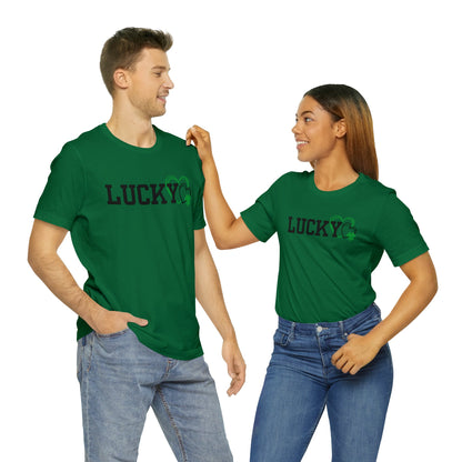 Lucky Heart Shamrock Unisex Jersey Short Sleeve Tee