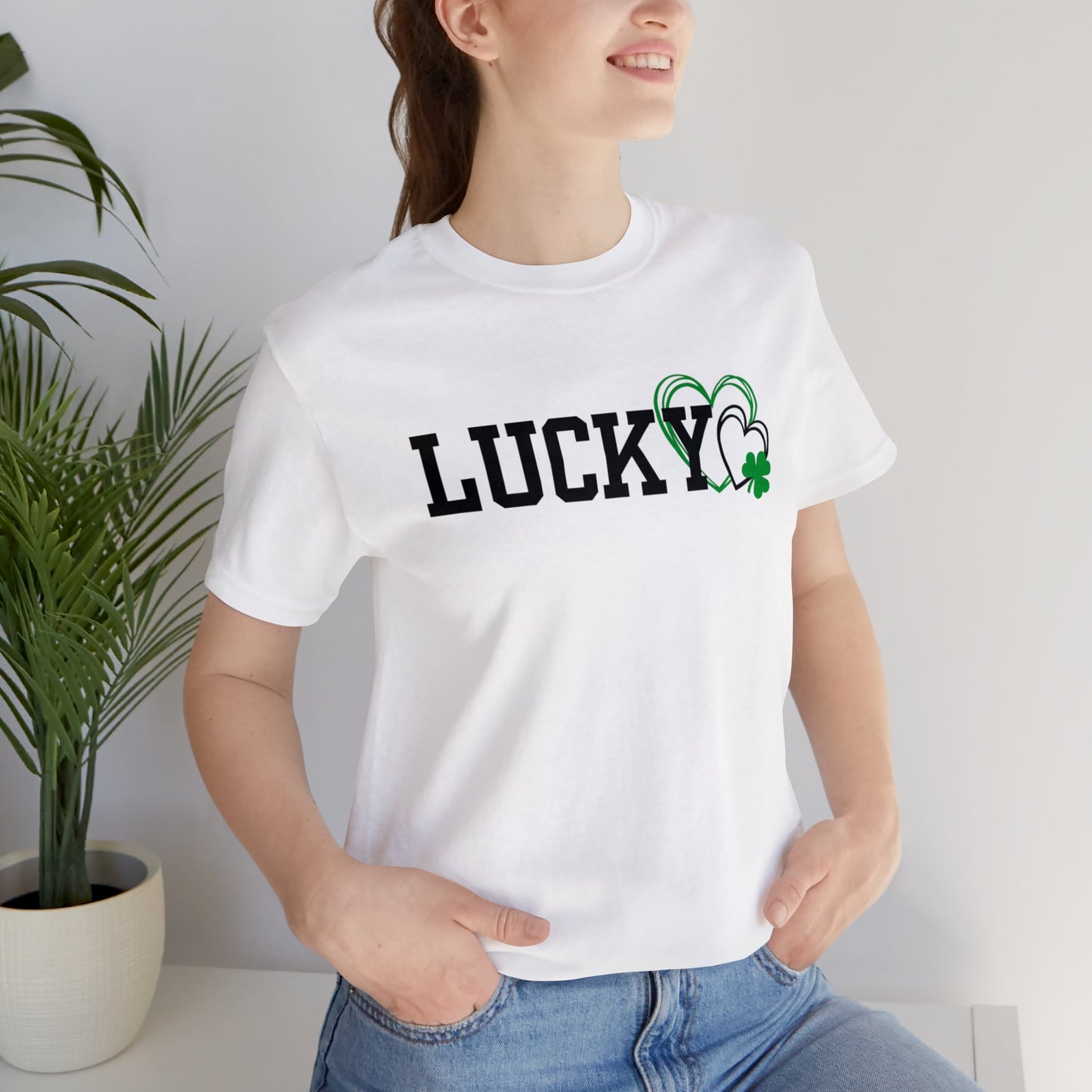 Lucky Heart Shamrock Unisex Jersey Short Sleeve Tee