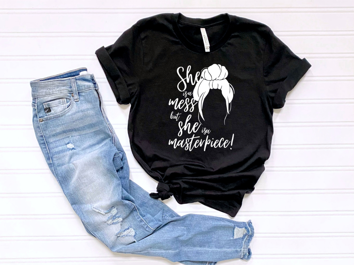 She is a mess, but She is a Masterpiece Unisex Jersey Short Sleeve Tee